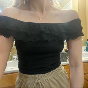 Black off the shoulder top
